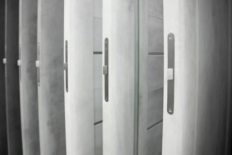 Different doors in the hardware store . Soft focus Stock Photos