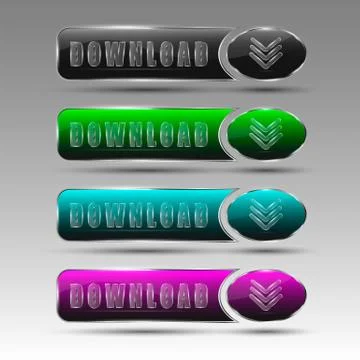 Different download buttons Illustrazione stock