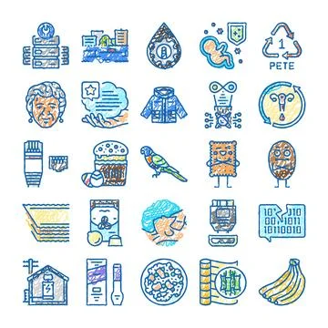 Different drawing doodle sketch icon illustrations collection Illustrazione stock