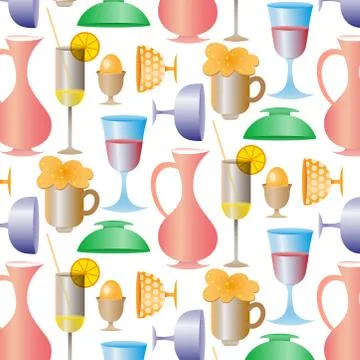 Different drinks and cocktails Illustrazione stock