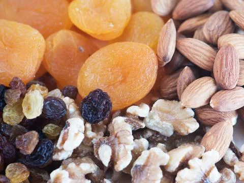Different dry fruits. Stock Photos