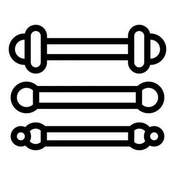 Different dumbbells showing increasing weight for fitness training Ilustración de archivo