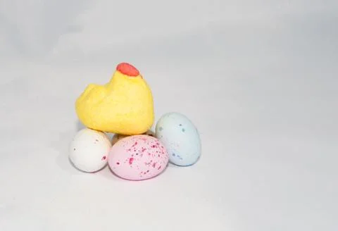Different easter candy on a white background Stock Photos