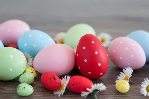 Different Easter eggs Stock Photos