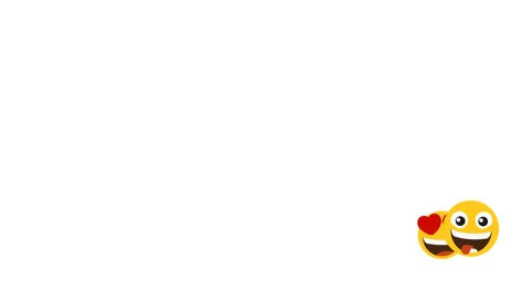 Different emoticons fly out on a white, alpha channel. Looped animation Stock Footage 124486438