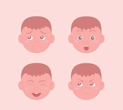 Different emotions of boyDifferent emotions of boy Stock Illustration