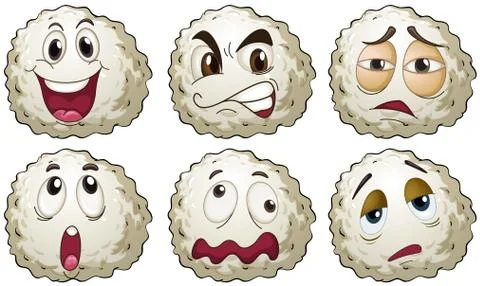 Different emotions on round balls Stock Illustration