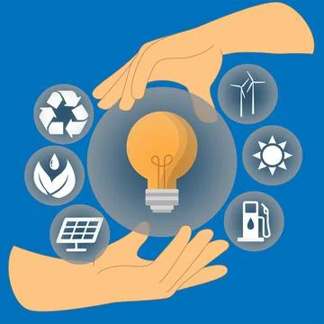 Different energy sources Stock Illustration