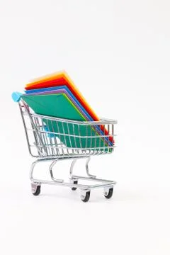 Different envelopes in the shopping trolley Stock Photos