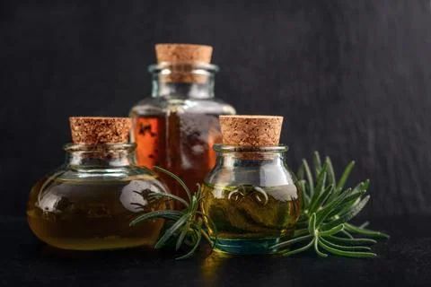 Different essential oils Fotos Stock