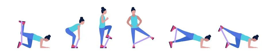 Different exercises Stock Illustration