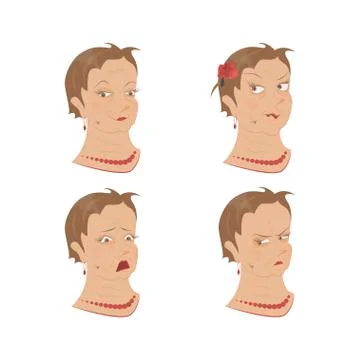 Different Expression of emotion Stock Illustration