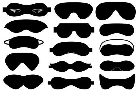 Different eye sleeping masks illustrations Stock Illustration