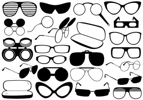 Different Eyeglasses Illustrazione stock