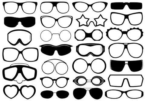 Different eyeglasses Illustrazione stock