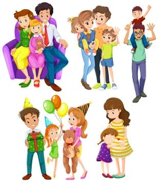 Different families Stock Illustration