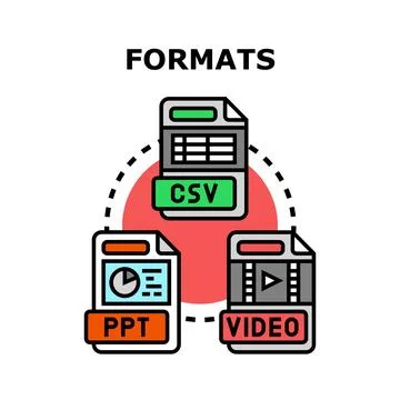 Different file formats connecting for data transfer icon Stock Illustration