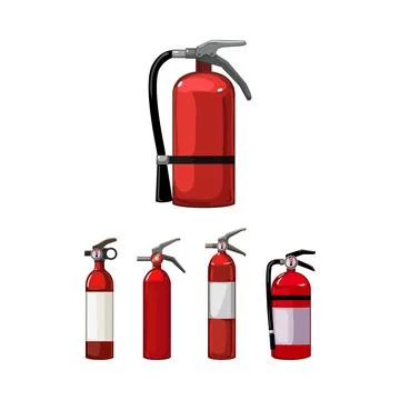 Different fire extinguisher models providing safety equipment solutions Stock Illustration