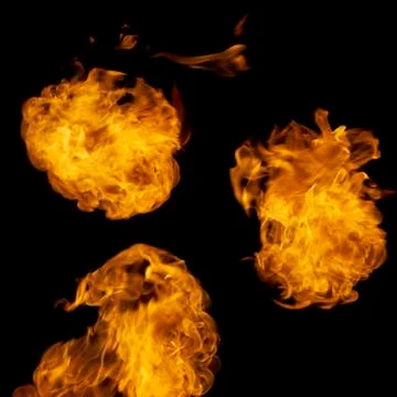 Different fire flames set 스톡 사진