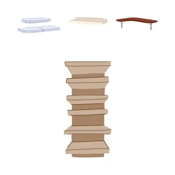 Different floating shelves and modular elements set Stock Illustration