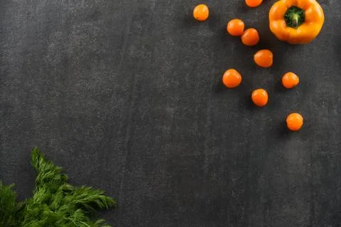 Different food and drink objects on stone and wood background Stock Photos