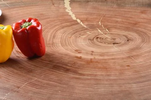 Different food and drink objects on stone and wood background Stock Photos