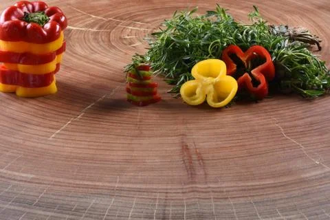 Different food and drink objects on stone and wood background Stock Photos
