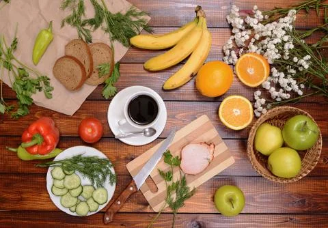 Different food on the table Stock Photos