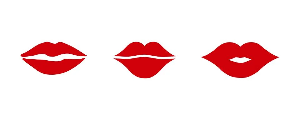 Different forms of woman lips Stock Illustration