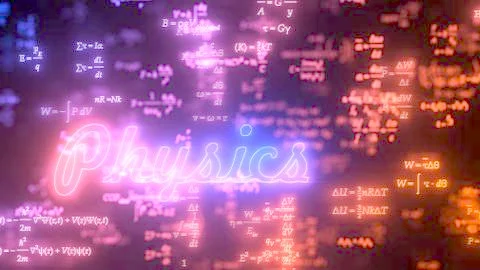 Different formulas glowing in dark. 3d illustration Stock Illustration