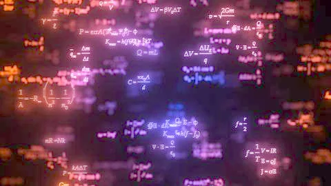 Different formulas glowing in dark. 3d illustration Stock Illustration