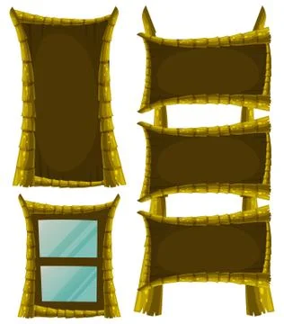 Different frame designs with wood イラスト素材