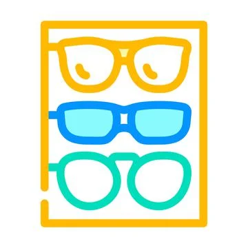 Different frames of glasses set color icon vector illustration Illustrazione stock