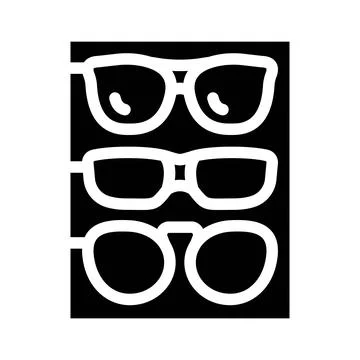 Different frames of glasses set glyph icon vector illustration Stock Illustration