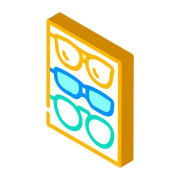 Different frames of glasses set isometric icon vector illustration 스톡 일러스트