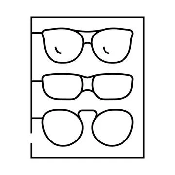 Different frames of glasses set line icon vector illustration 스톡 일러스트