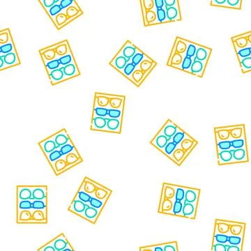 Different frames of glasses set vector seamless pattern Stock Illustration