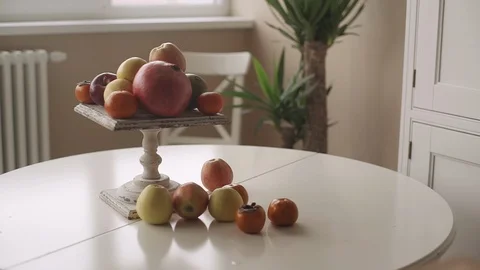 Different fruit on the white table Stock Footage 87204699