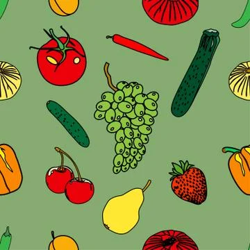 Different fruits Stock Illustration