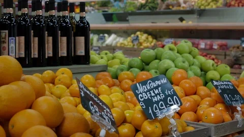 Different fruits. Orange, pineapple, cherry, avocado, grape, mangoand apples in Stock Footage 126625385
