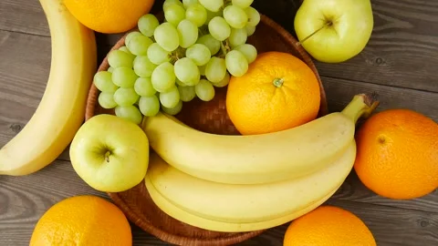 Different fruits on the table. Stock Footage 245880914