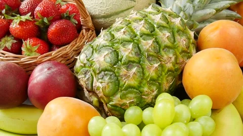 Different fruits on the table. Stock Footage 297352020