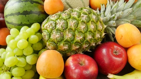 Different fruits on the table. Stock Footage 297352324