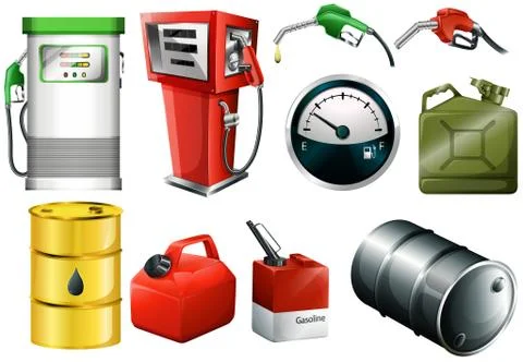 Different fuel cans Stock Illustration