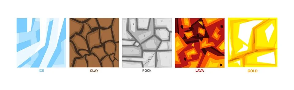 Different Game Ground Square Surface Pattern Vector Set Stock Illustration