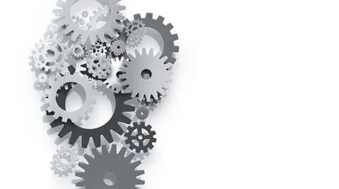Different Gears on White Background Stockillustratie