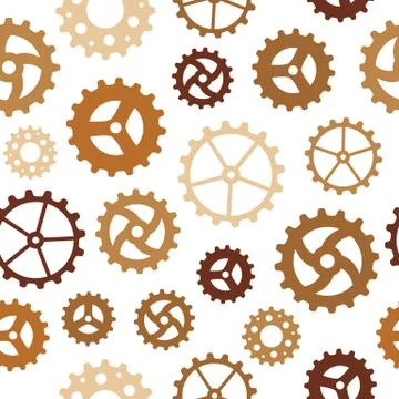 Different Gearwheels Seamless Background Stock Illustration