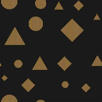 Different geometric shapes on a black background. geometrical forms. Vector. Stock Illustration