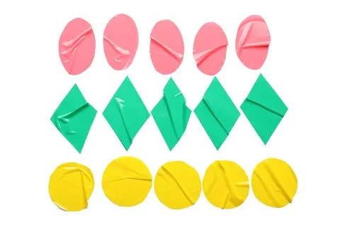 Different geometric shapes made of adhesive tapes on white background Stock Photos