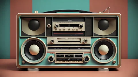 Different ghettoblasters Stock Footage 256031427